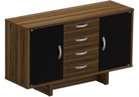 Armário-Credenza-UP-4 gavetas-Nogal-Maranello-HS-Móveis